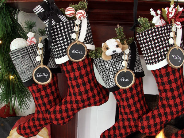 Red, Black & White Christmas Stockings — It's a Jolly Jubilee -- Stockings in Santa's Favorite Colors -- JANUARY Shipping Included!