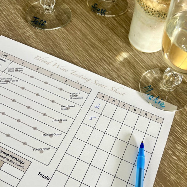 Wine Tasting Party Pop Culture Scorecards, set of 4, PDF Download
