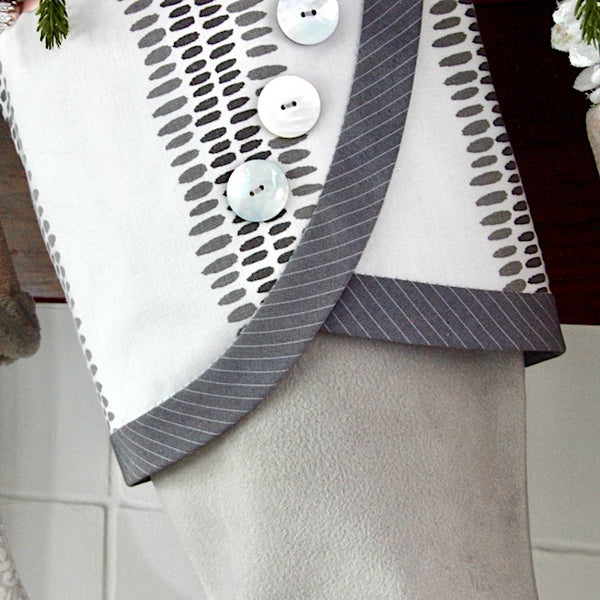 Grey and White Christmas Stockings With A Blushing Twist -- Shipping Included!