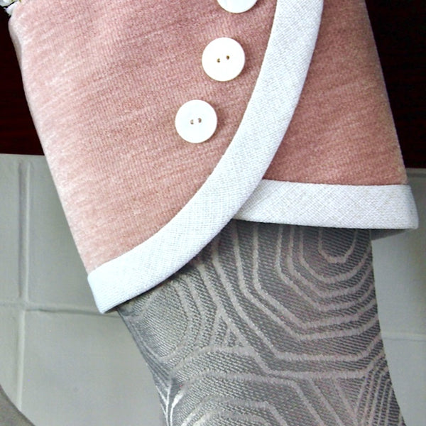 Grey and White Christmas Stockings With A Blushing Twist -- Shipping Included!