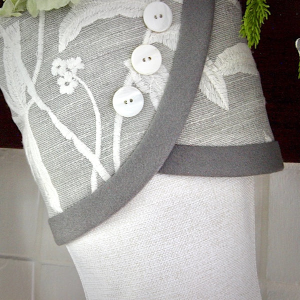 Grey and White Christmas Stockings With A Blushing Twist -- Shipping Included!