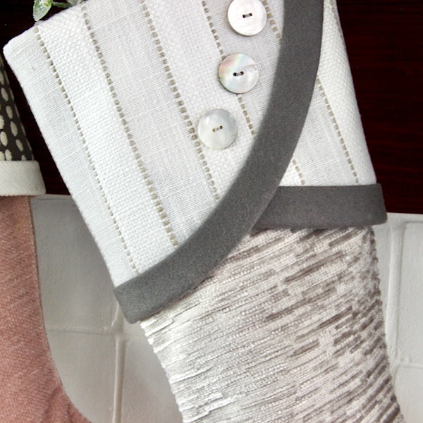 Grey and White Christmas Stockings With A Blushing Twist -- Shipping Included!