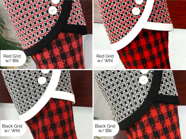 Red, Black & White Christmas Stockings — It's a Jolly Jubilee -- Stockings in Santa's Favorite Colors --  Shipping Included!