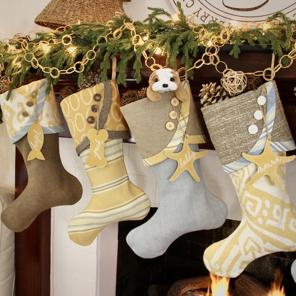 Casual Lake House or Coastal Christmas Stockings