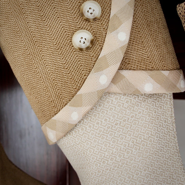 Textured Neutral Gold and Brown Christmas Stockings