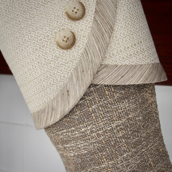 Textured Neutral Gold and Brown Christmas Stockings