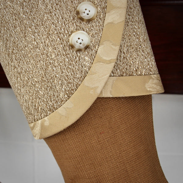 Textured Neutral Gold and Brown Christmas Stockings