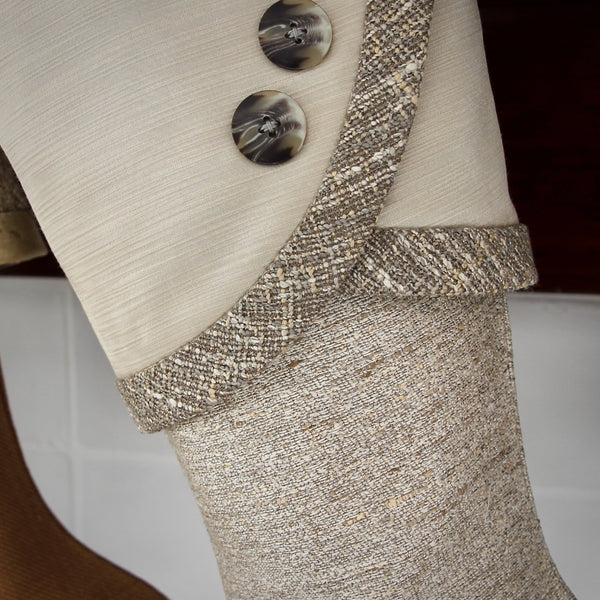 Textured Neutral Gold and Brown Christmas Stockings