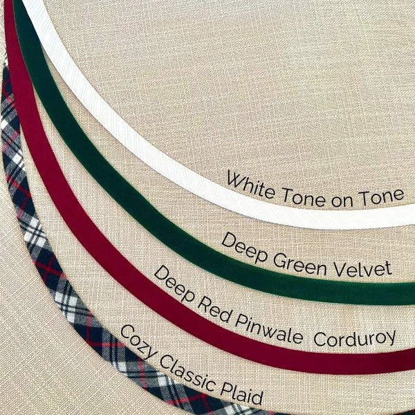 TESTLinen Look Customized Christmas Tree Skirt --54-Inch -- Your Choice of Banding & Buttons -- Shipping Included! (Copy)