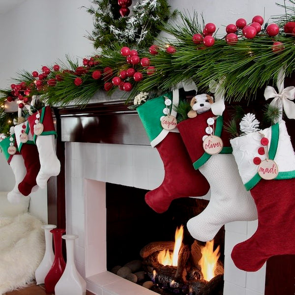 Christmas Stocking Luxury in Red and Green Christmas Decor for Elegant Traditional Christmas Stockings for the Family Xmas Stockings