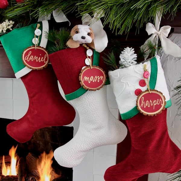 Christmas Stocking Luxury in Red and Green Christmas Decor for Elegant Traditional Christmas Stockings for the Family Xmas Stockings