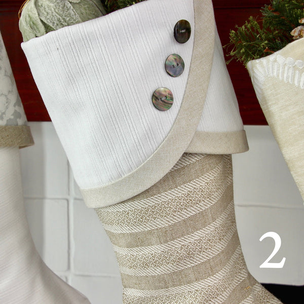 White Cottage Christmas Stockings or Modern Farmhouse Stockings— Shipping Included!