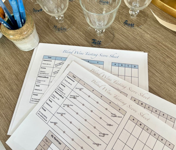 Wine Tasting Party Pop Culture Scorecards, set of 4, PDF Download