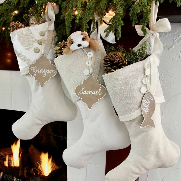 Elegant & Timeless White Christmas Stockings - All the Shades of White, Ivory, Bone and Cream - Neutral Elegance for All!