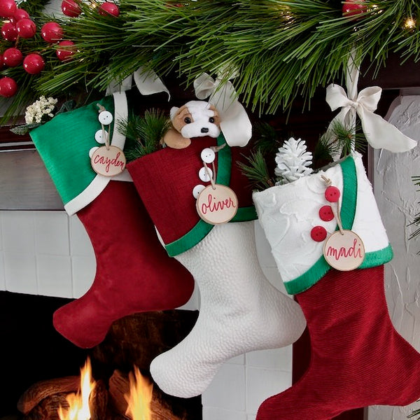 Christmas Stocking Luxury in Red and Green Christmas Decor for Elegant Traditional Christmas Stockings for the Family Xmas Stockings