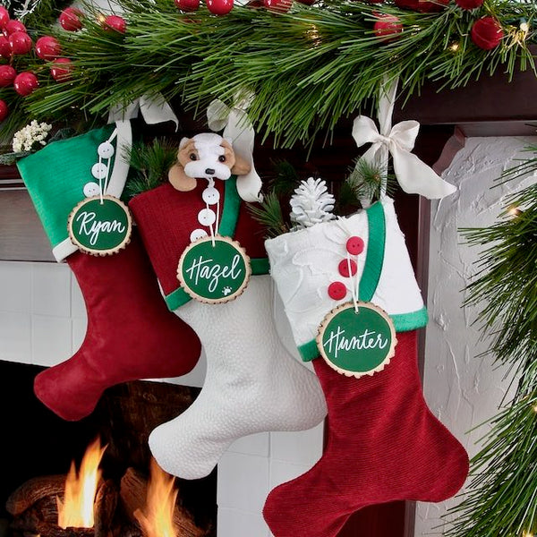 Christmas Stocking Luxury in Red and Green Christmas Decor for Elegant Traditional Christmas Stockings for the Family Xmas Stockings