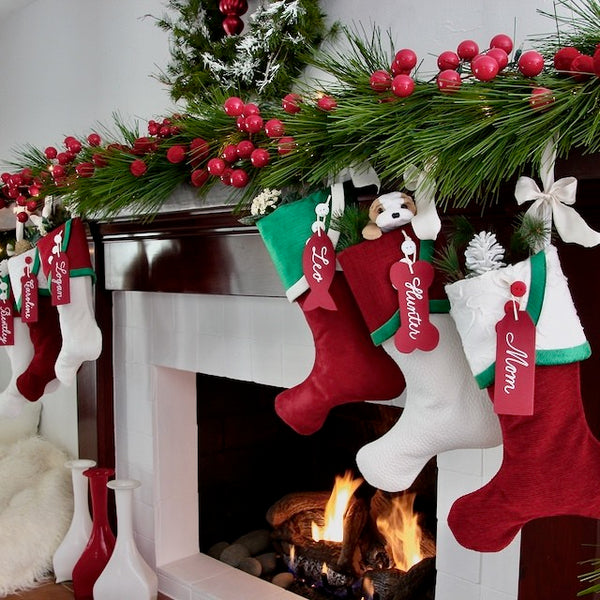 Christmas Stocking Luxury in Red and Green Christmas Decor for Elegant Traditional Christmas Stockings for the Family Xmas Stockings