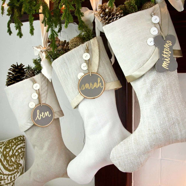 Elegant & Timeless White Christmas Stockings - All the Shades of White, Ivory, Bone and Cream - Neutral Elegance for All!