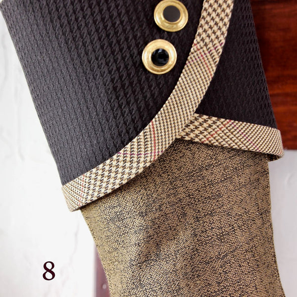 Rich and Sophisticated — Brown, Gold & Black Christmas Stockings — Shipping Included!